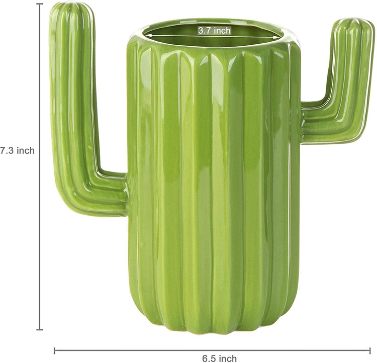 cactus pencil holder dollar tree Green Ceramic Cactus-Shaped Utensil Holder