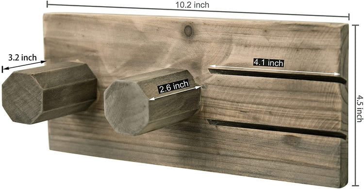 Graywashed Wood Wall-Mounted Guitar Hanging Rack w/ Pick Holder, Brown Guitar Equipment Holder-MyGift