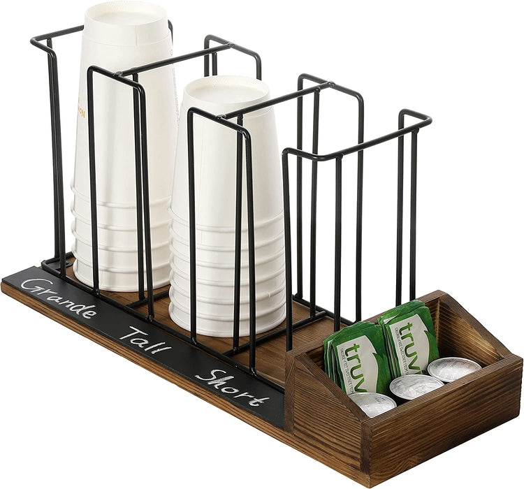 Coffee Station Organizer, Sleeves Tray and Chalkboard Label Beverage Caddy-MyGift
