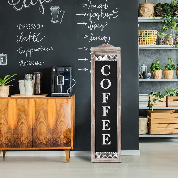 47-Inch Rustic Weathered Wood Freestanding A-Frame "COFFEE" Sidewalk Sign-MyGift