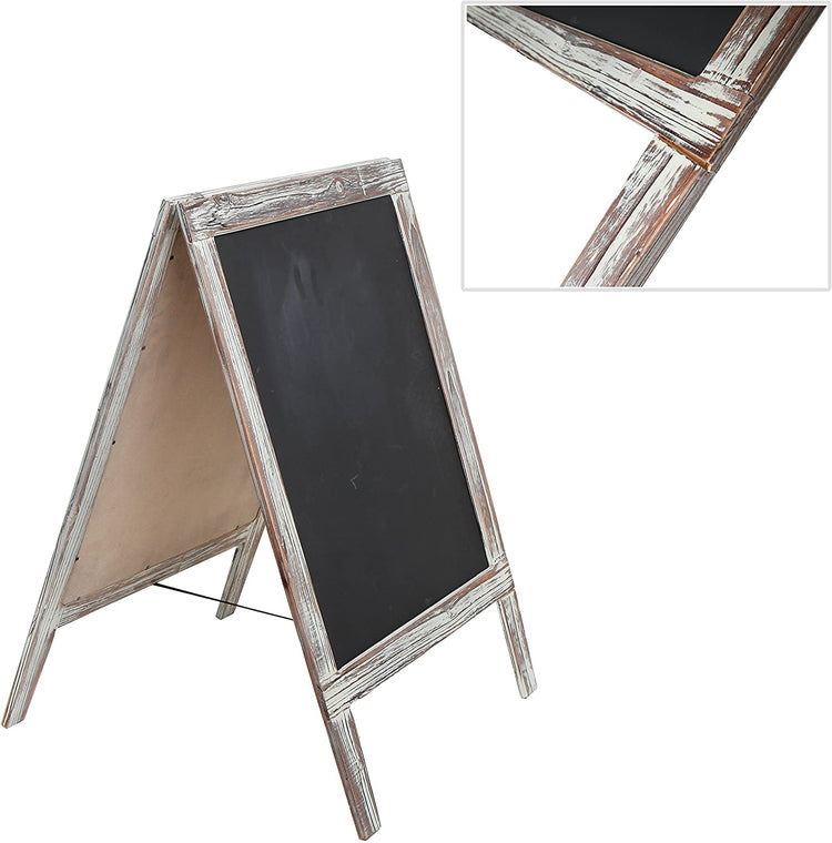 Freestanding Wood Framed Chalkboard Sign, Sidewalk A-Frame Chalk Sandwich Board-MyGift