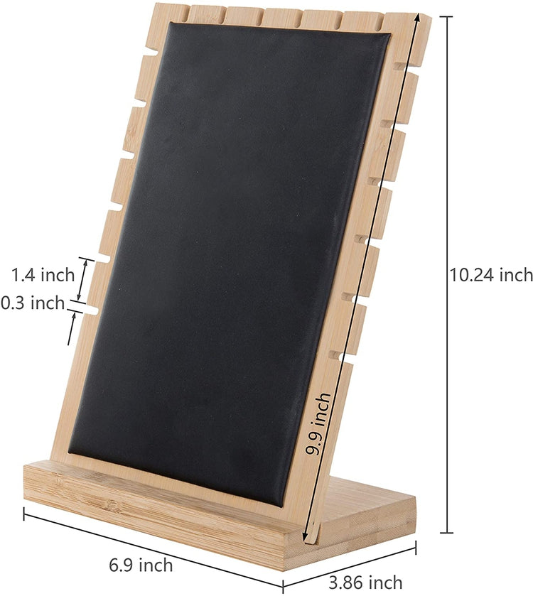 Set of 2 Natural Beige Wood Jewelry Display Board with Black Panel-MyGift