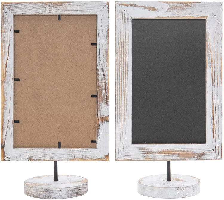 Set of 2 Rustic Wood Framed Tabletop Memo & Message Chalkboard, 12 Inch-MyGift