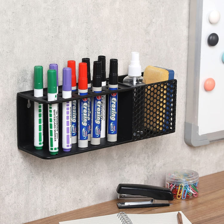 Wall Mounted White Board Organizer, Storage Basket for Office
