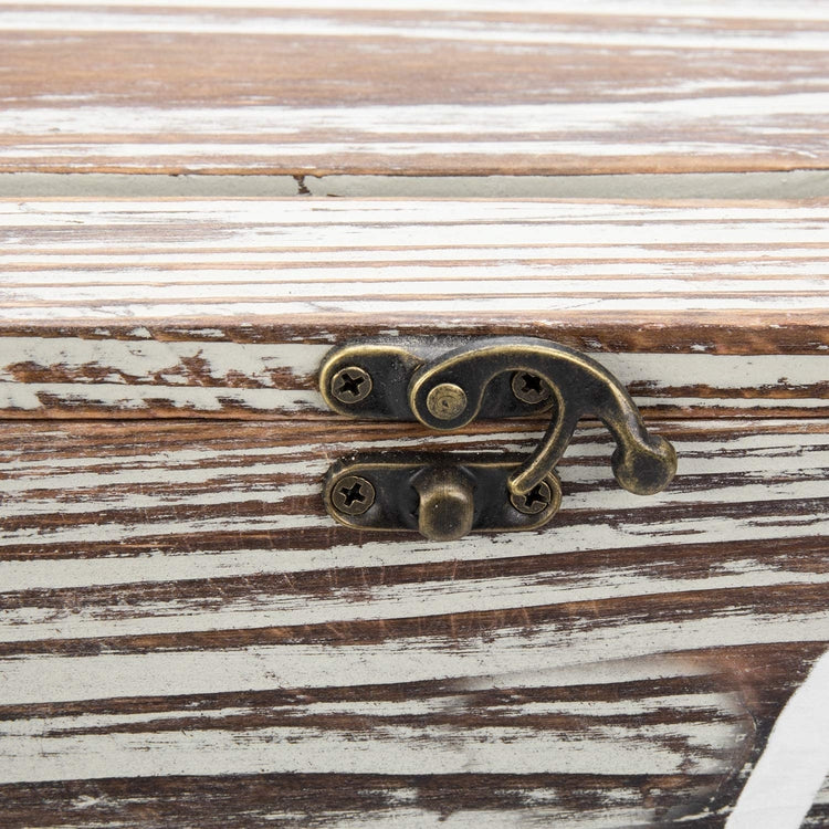 Torched Wood Wedding Gift Card Holder Box with Slotted Lid and Antique Hinge Lock-MyGift