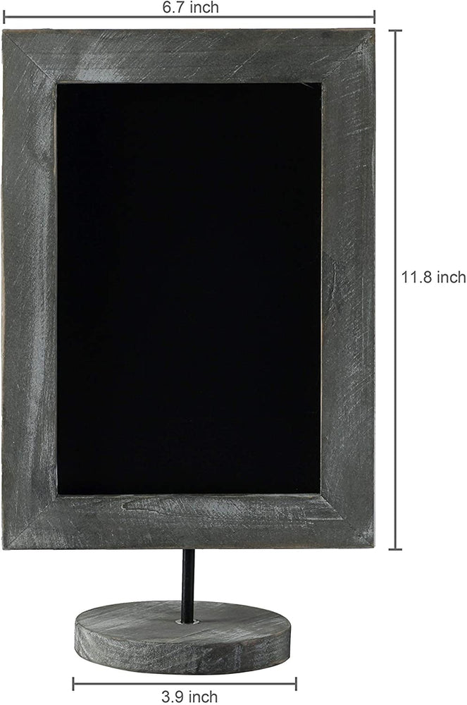 Set of 2, 11-Inch Vintage Gray Wood-Framed Tabletop Chalkboard Signs-MyGift