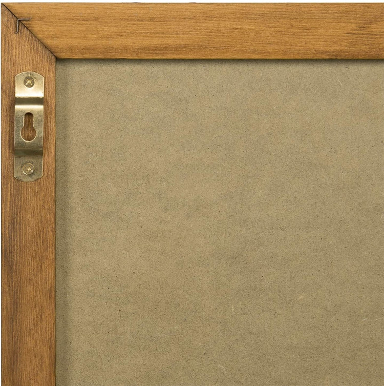 Wall Mounted Galvanized Silver Metal Dry Erase Board Calendar with Brown Wooden Frame-MyGift