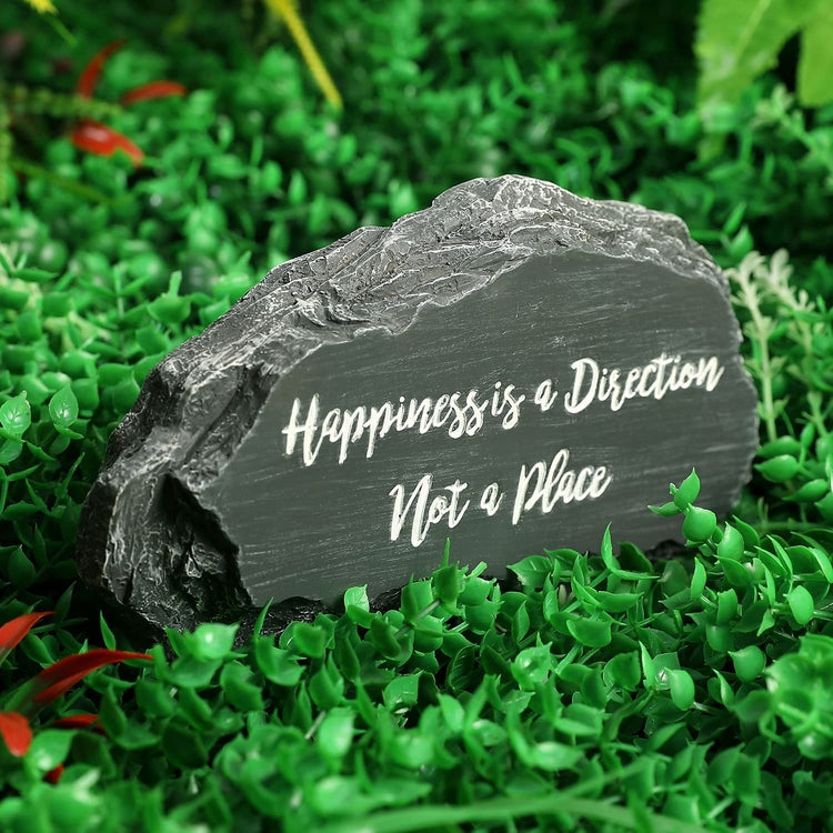 Decorative Faux Garden Stone with White Cursive Lettering Inspirational Quote-MyGift