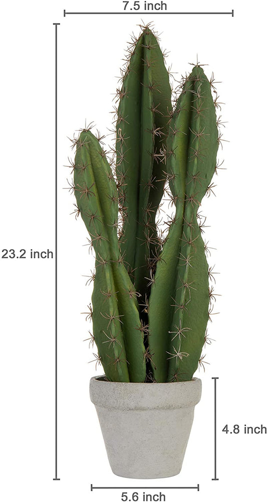 23-Inch Artificial Peruvian Tree Cactus Plant in Concrete Pot-MyGift