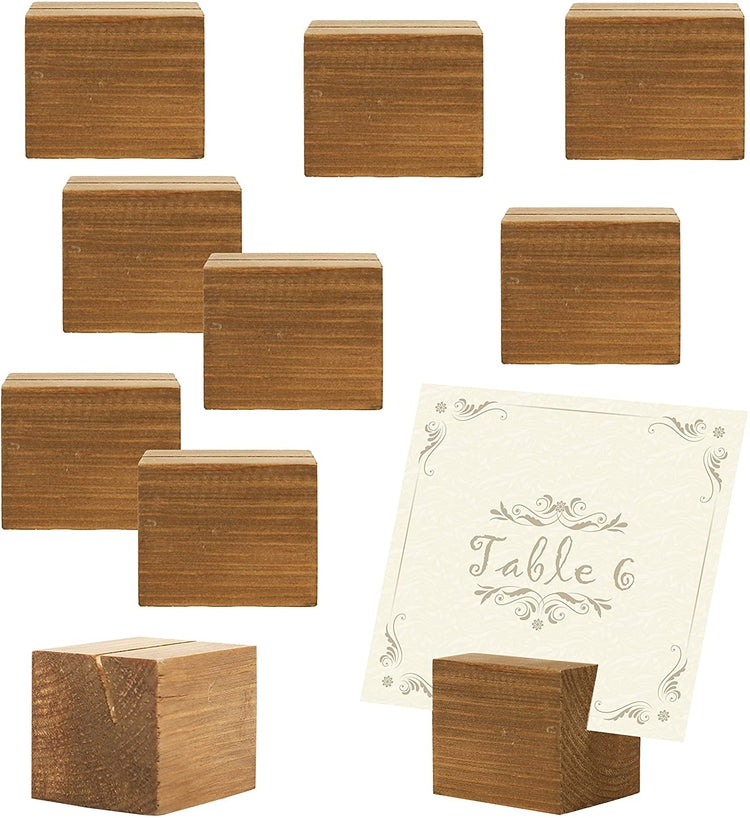 10-Piece Natural Wood Table Number, Place Card Holders-MyGift