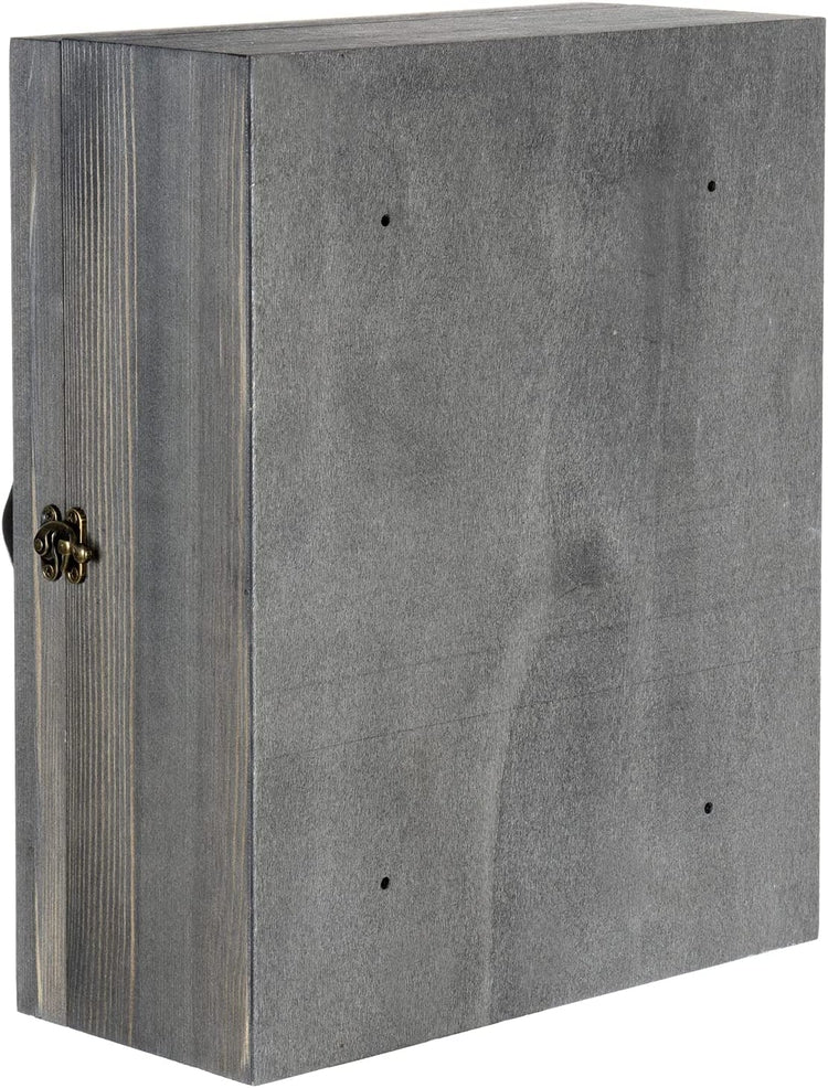 11x14 Gray Wood Shadow Box with Cork Backing, Wall Mounted Display Case with Clear Acrylic Front Window Panel-MyGift