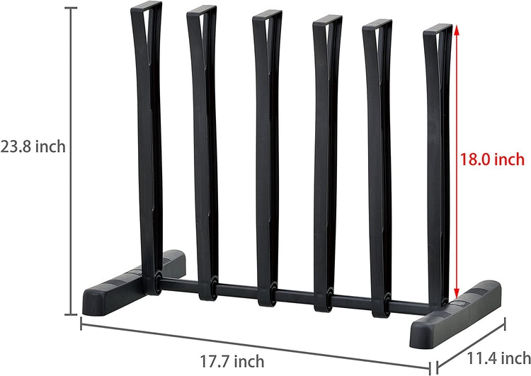 3-Pair Tall Boot Storage Rack, Shape Maintaining Black Shoe Stand-MyGift