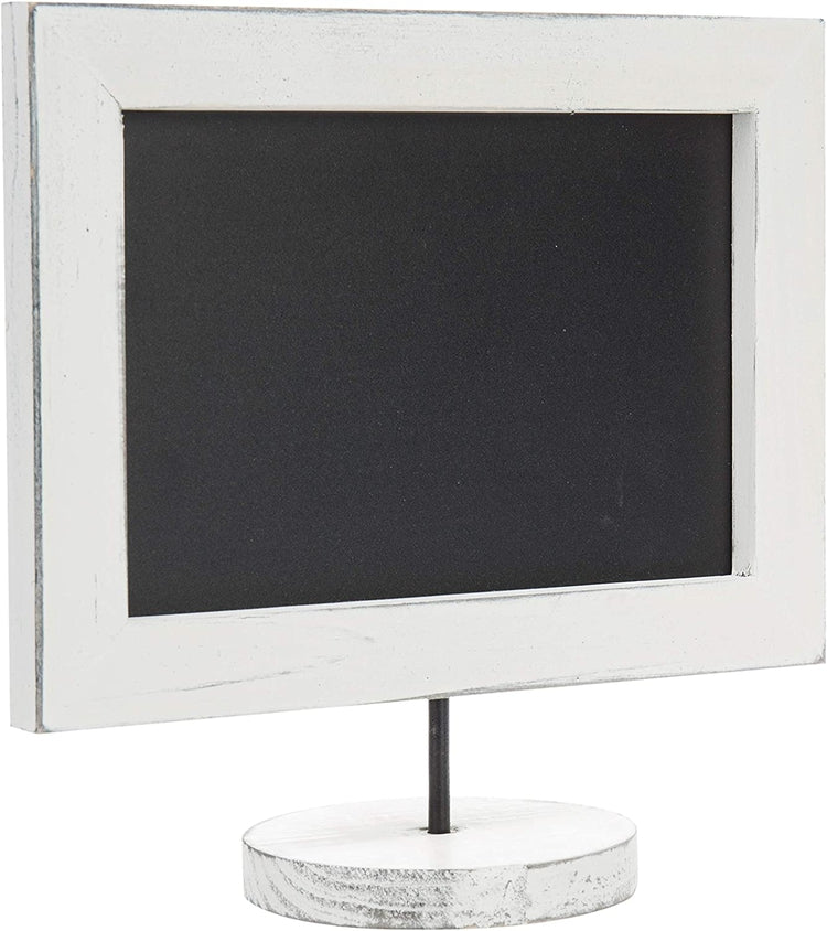 12-Inch Tabletop White Wood Vertical or Horizontal Framed Chalkboard Sign-MyGift