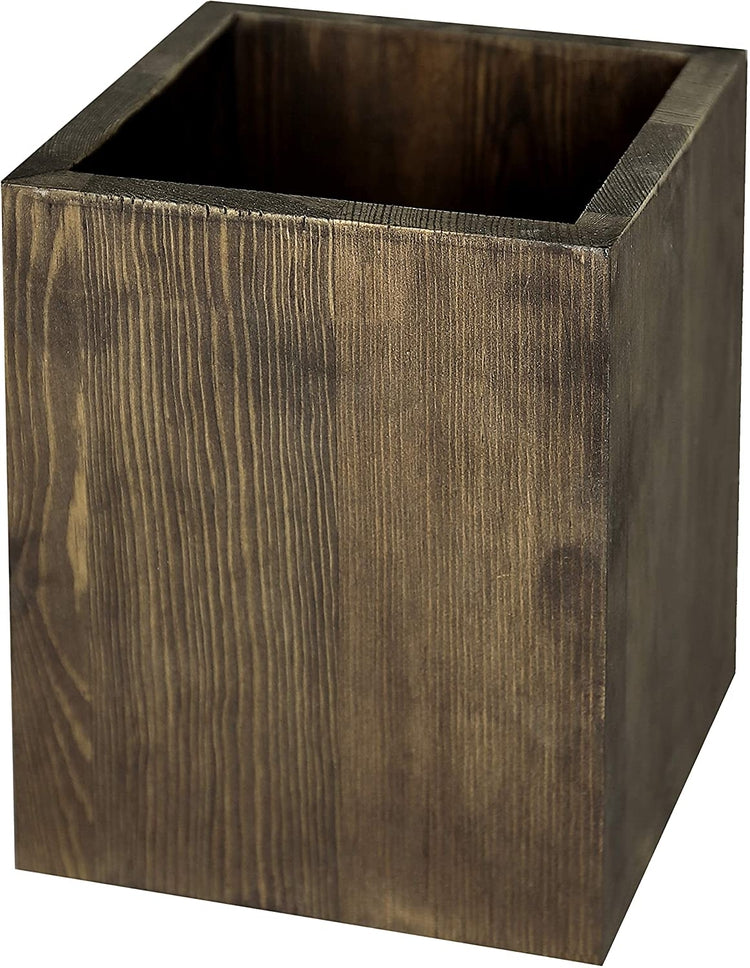 Coffee Brown Wood Kitchen Utensil Holder, Countertop Cooking Organizer-MyGift