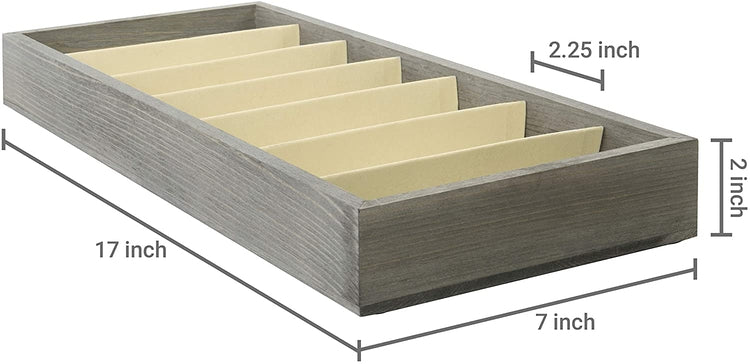 Rustic Gray Wood Open Top Sunglass Display Case w/ 7 Compartments-MyGift