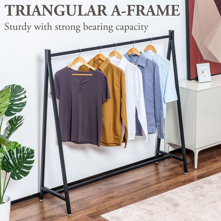 Black Heavy Duty Metal Wardrobe Clothing Rack, A-Frame