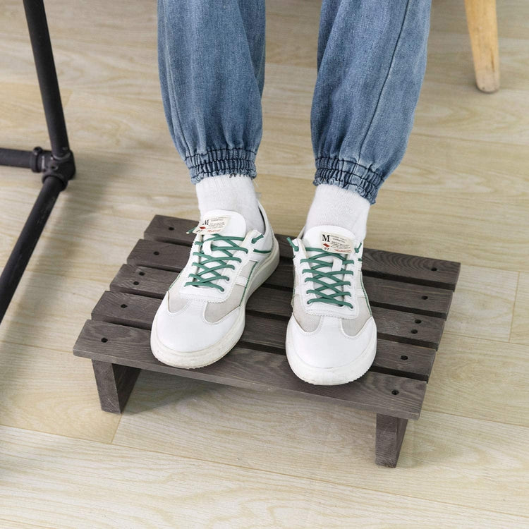 15-Inch Gray Wood Ergonomic Home or Office Under-Desk Footrest Tilted Foot Stool-MyGift