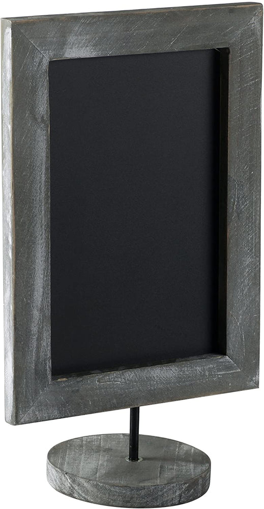Set of 2, 11-Inch Vintage Gray Wood-Framed Tabletop Chalkboard Signs-MyGift