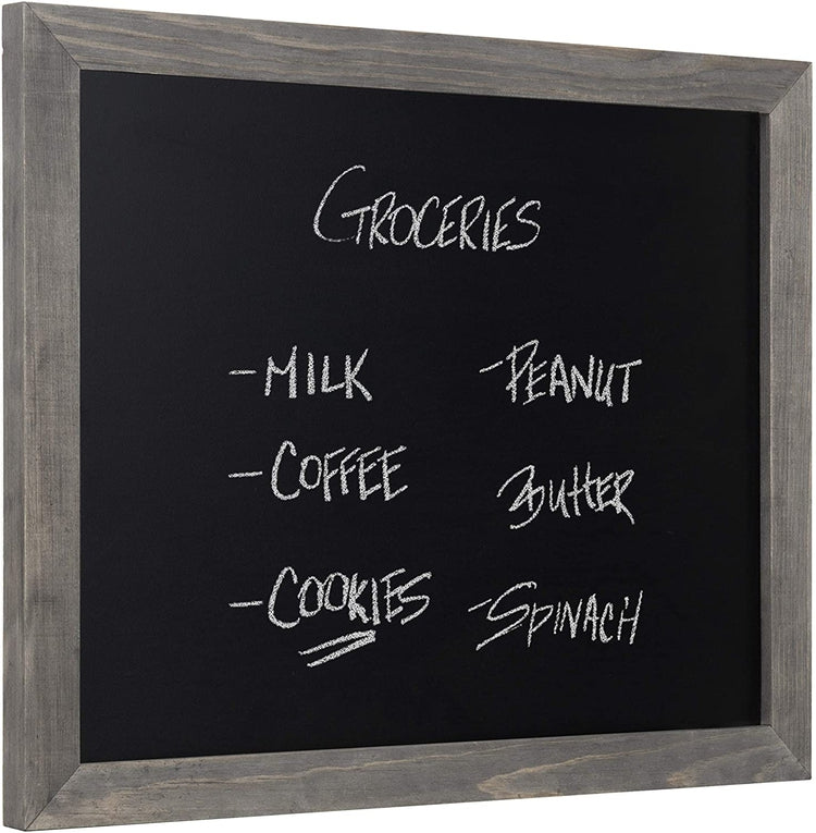 Gray Wood Wall-Mounted Framed Chalkboard Sign, 13 x 16-Inch Size-MyGift