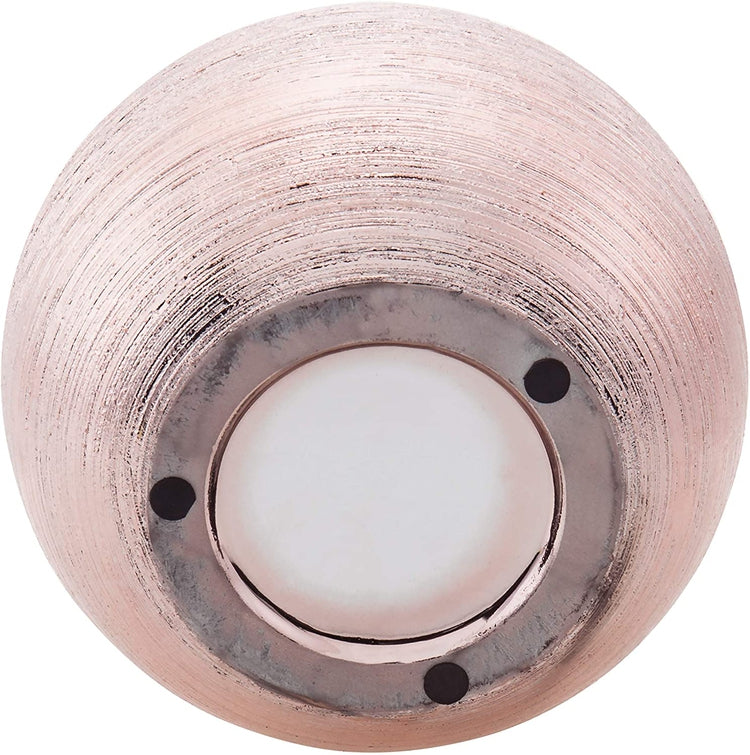 7-Inch Round Rose Gold-Tone Metallic Ceramic Flower Pot, Decorative Bowl Vase-MyGift