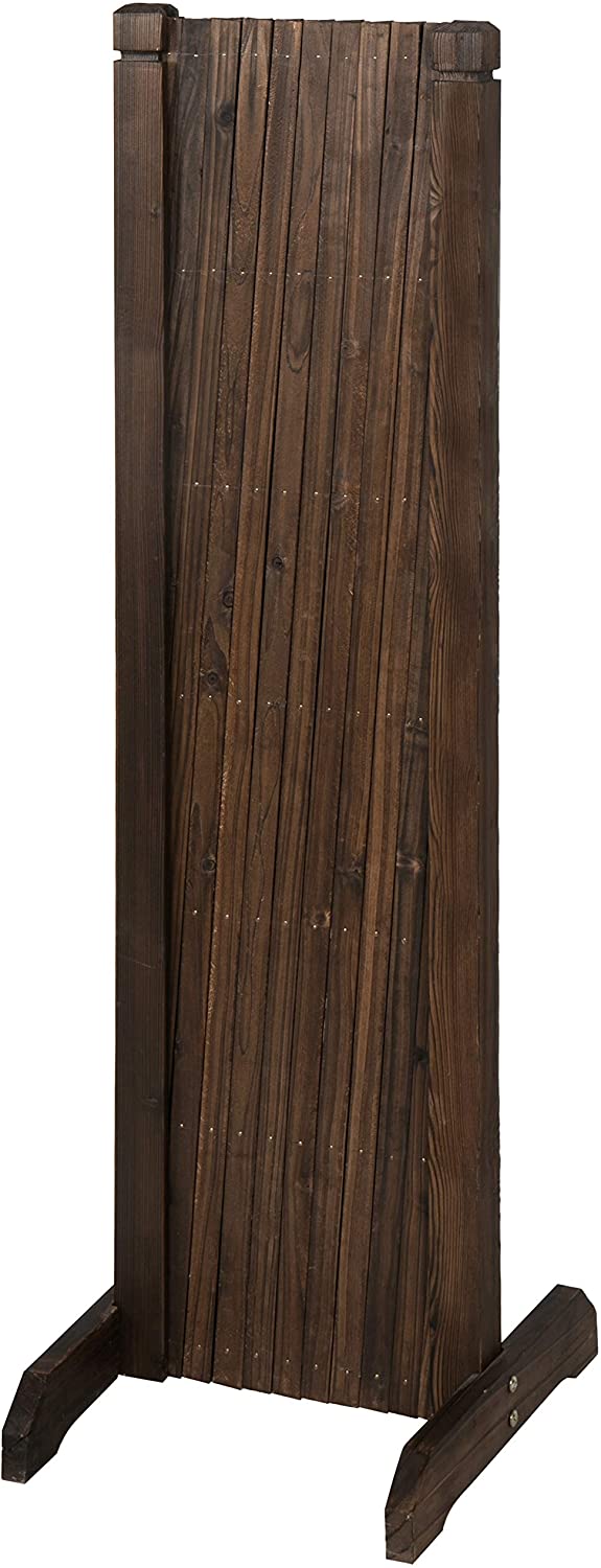 Expandable Freestanding Brown Wood Garden Fence Plant Screen-MyGift