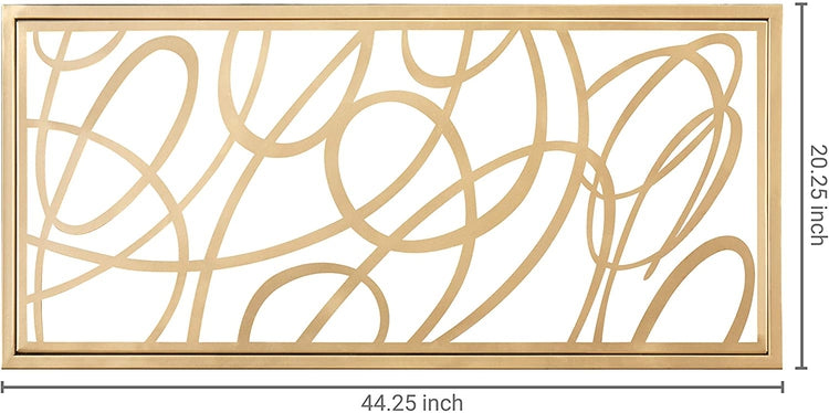 Contemporary Gold Metal Abstract Wall Art Accent Home Decor, 44 x 20 Inch-MyGift