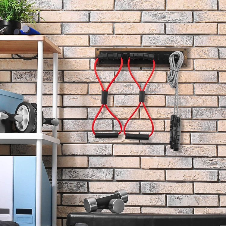 Rustic Metal & Woode Gym Storage Wall Organizer Rack-MyGift