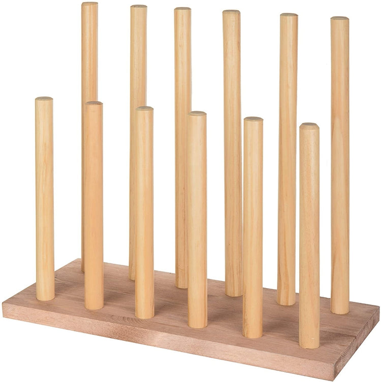 6-Pair Natural Wood Inverted Boot Storage Rack-MyGift
