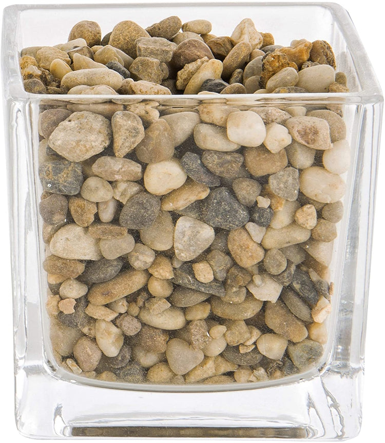 Mini Assorted Decorative Earth-Tone Pebble Stone Vase Filler, 0.20 to 0.63-inch Stones, 8-lbs Bag-MyGift