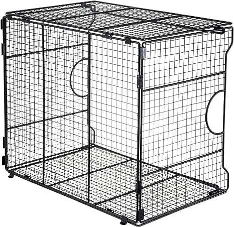 Black Metal Foldable Office Storage Crate, Desktop Document Organizer, Desk Files Holder-MyGift