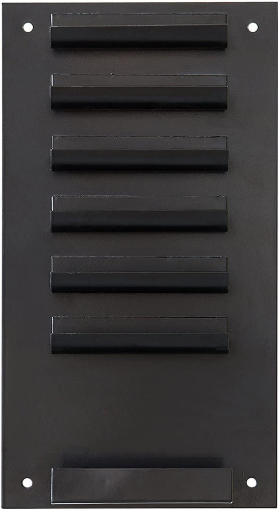 6-Slot Wall Mounted Black Metal Dry Erase Marker and Eraser Holder, Vertical Storage System-MyGift