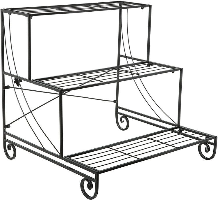 planter dish rack 3 Tier Decorative Black Metal Plant Stand, Planter Holder, Multi Plant – MyGift