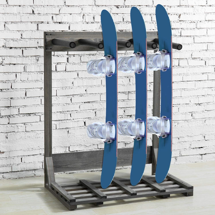 4-Ft Gray Freestanding Vertical Surfboard Storage Rack-MyGift