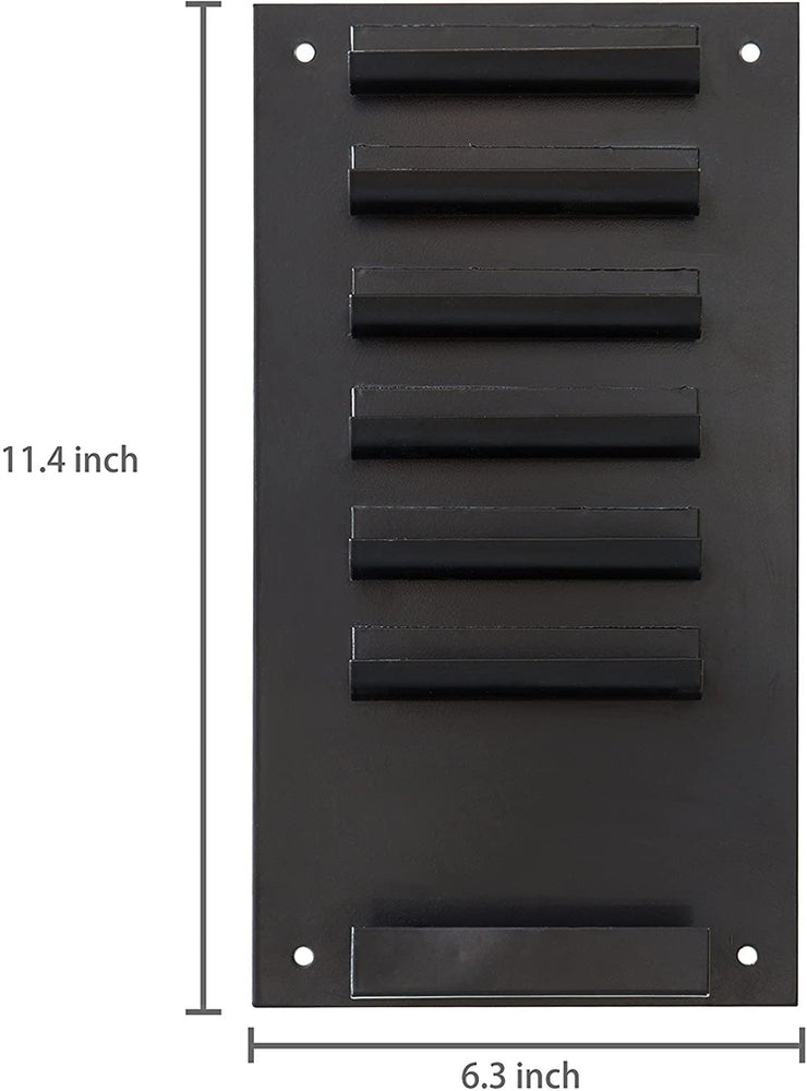 6-Slot Wall Mounted Black Metal Dry Erase Marker and Eraser Holder, Vertical Storage System-MyGift