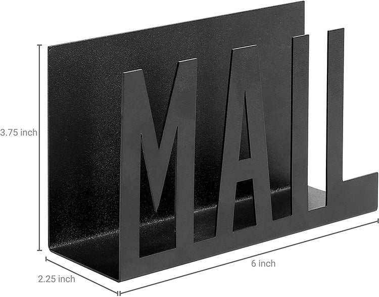 3 Pack of Black Metal Mail Sorter with Cutout Design, Desktop Letter Holder-MyGift