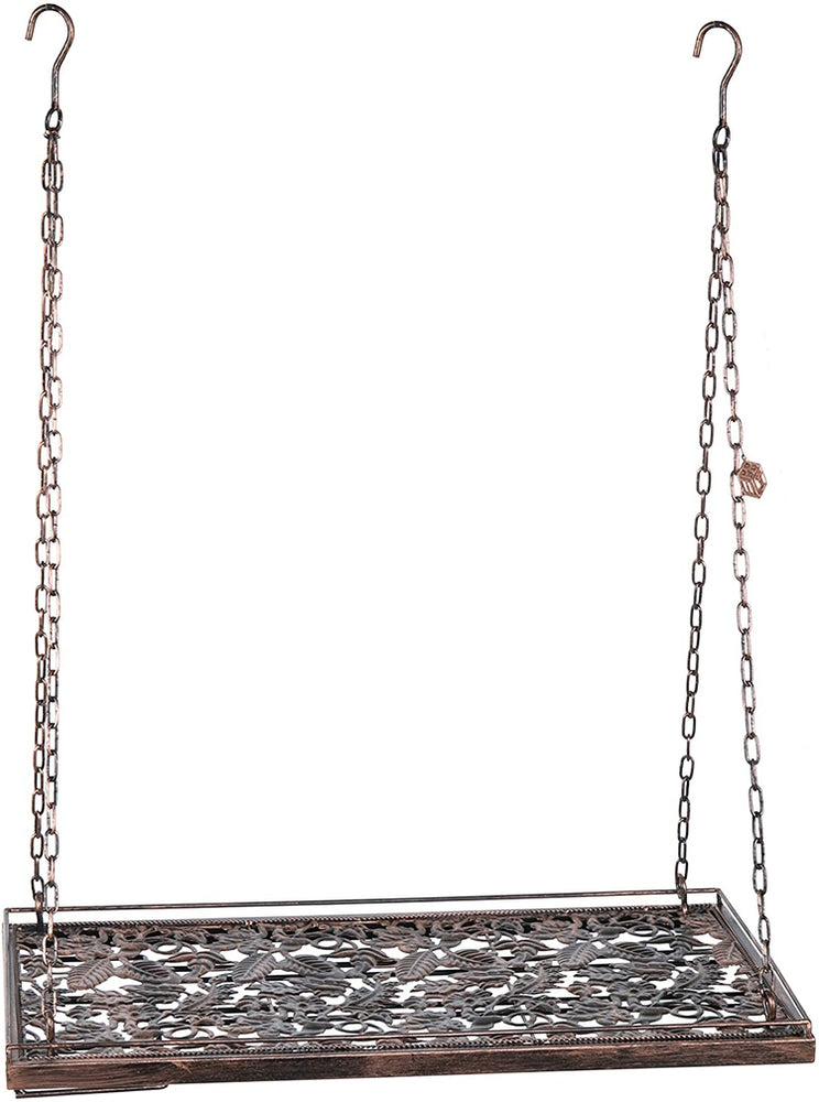 Bronze Metal Ceiling Mounted Hanging Stemware, Wine Glass Hanger Organizer Rack-MyGift