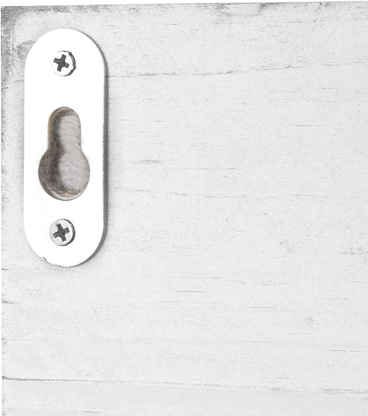 Vintage White Wall-Mounted Mini Crate Mail Sorter with 3 Key Hooks-MyGift