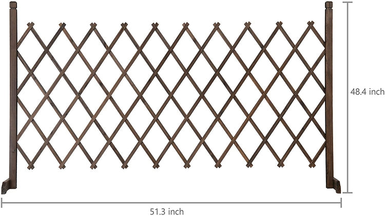 Expandable Freestanding Brown Wood Garden Fence Plant Screen-MyGift