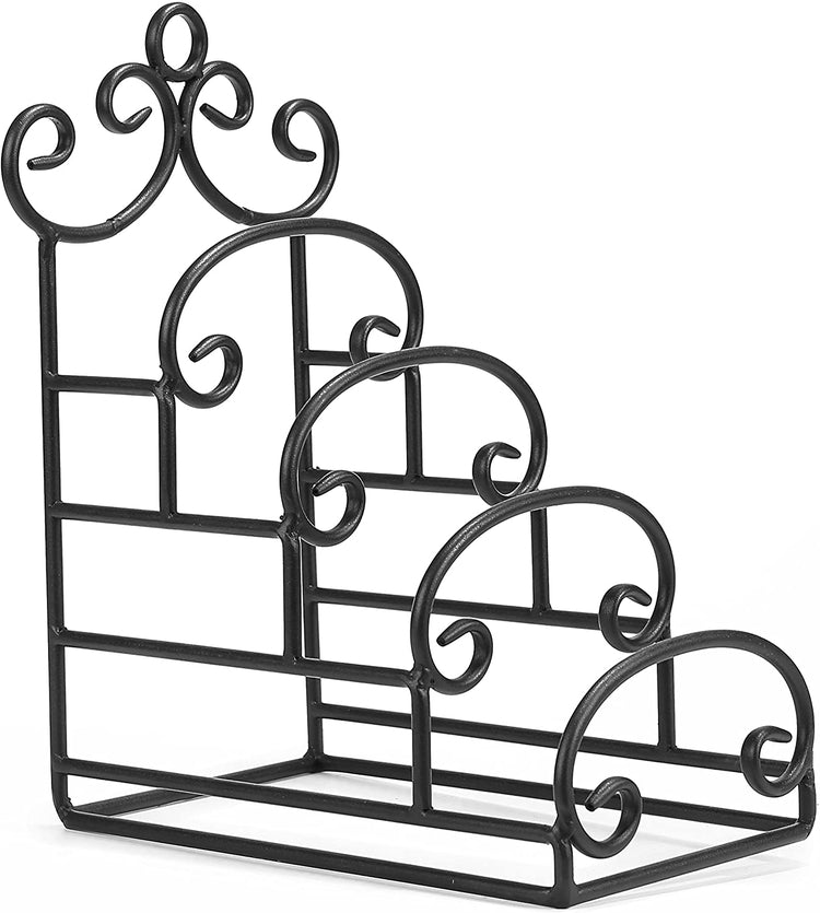 4-Tier Vintage-Style Metal Scrollwork Plate Display Stand-MyGift