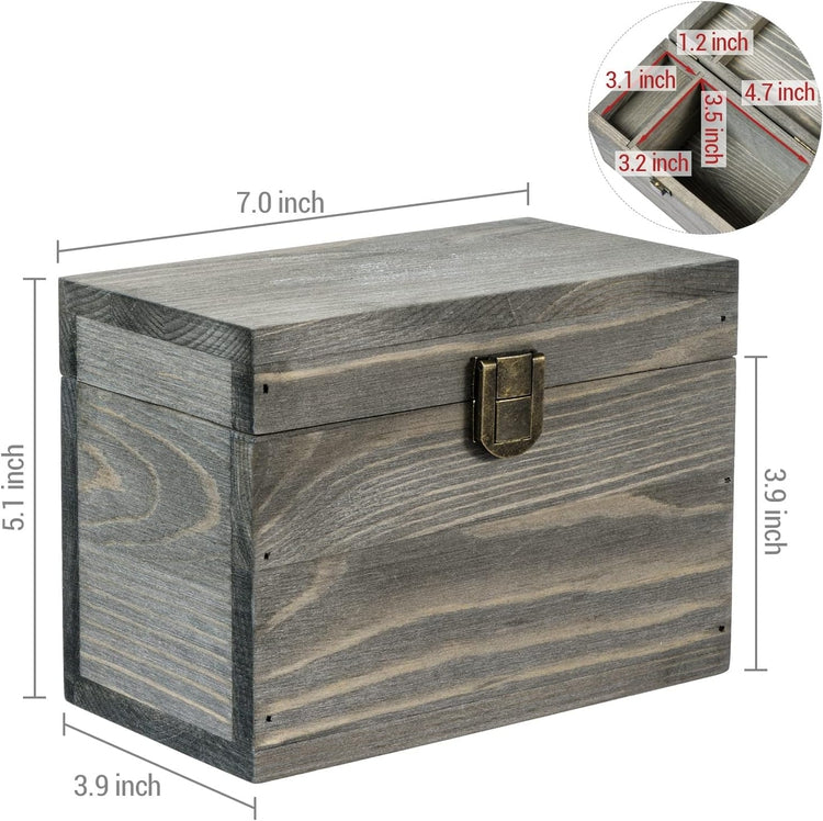 Card Deck Storage Box Weathered Gray Wood Organizer for Collectible Trading Cards or Game Playing Decks-MyGift
