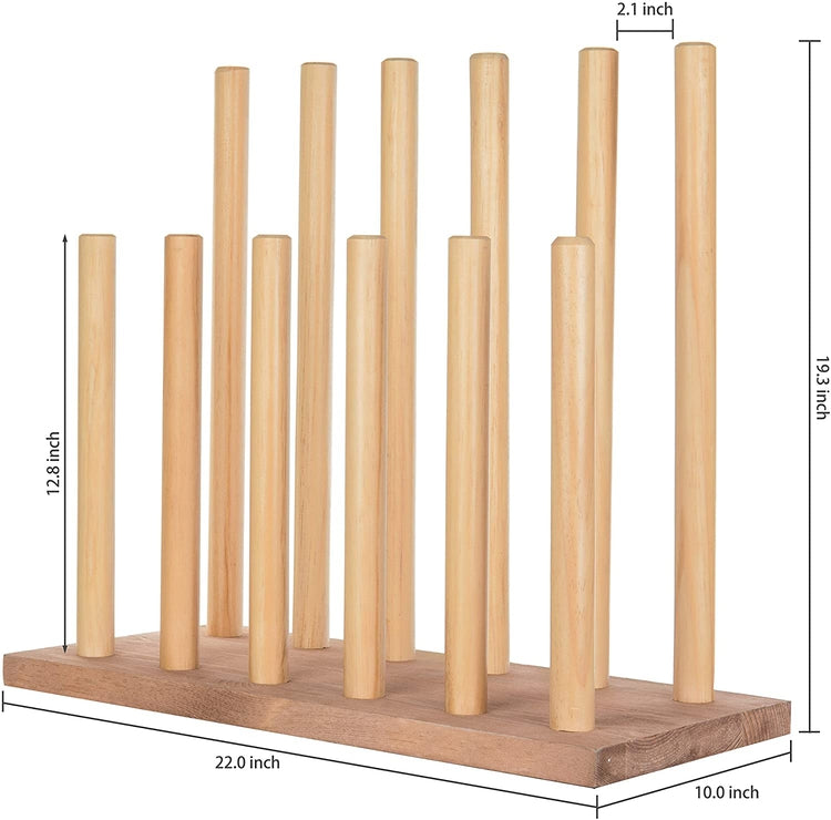 6-Pair Natural Wood Inverted Boot Storage Rack-MyGift