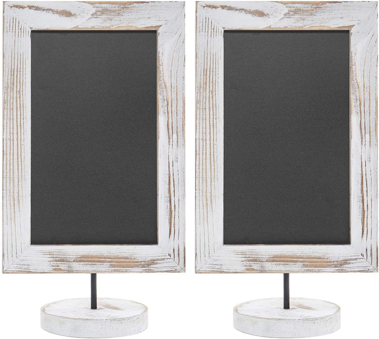 Set of 2 Rustic Wood Framed Tabletop Memo & Message Chalkboard, 12 Inch-MyGift