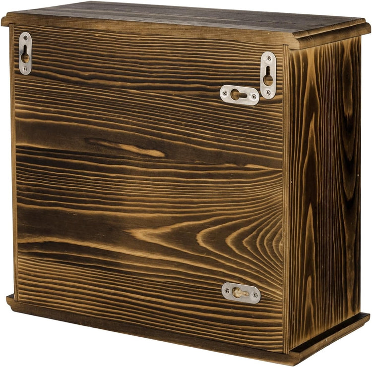 Deluxe 12-Slot Rustic Burnt Wood Wall Mounted Martial Arts Belt Display Storage-MyGift