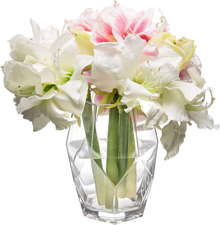 Geometric Clear Glass Flower Vase, Wedding Centerpiece Décor-MyGift
