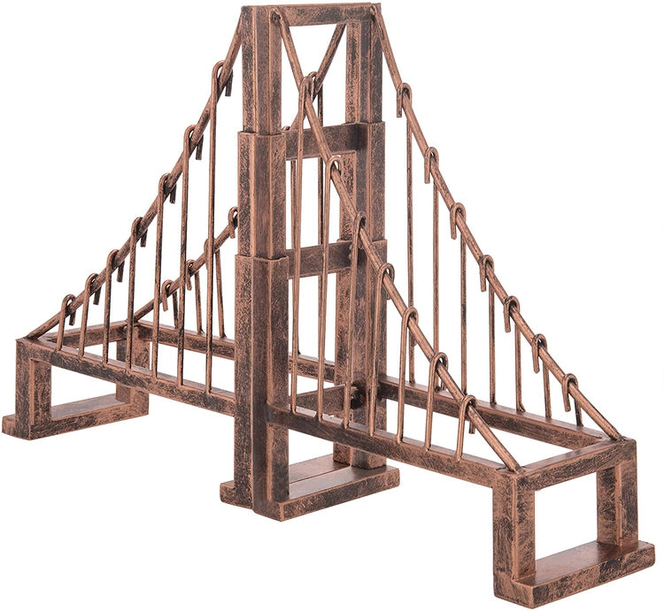 Set of 2, Vintage Bronze Metal Suspension Bridge Design Bookends-MyGift