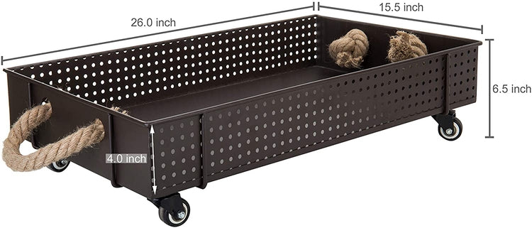 Industrial Brown Metal Rolling Shoe Cart, Rolling Planter Storage and Display-MyGift