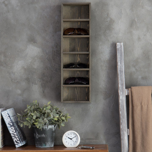 Rustic Gray Wood Sunglasses Display Stand-MyGift