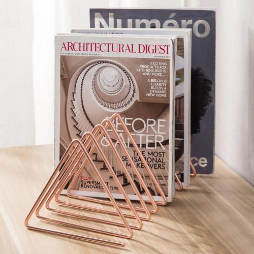 9-Slot Rose Gold Plated Metal Wire Mail/File Sorter - MyGift