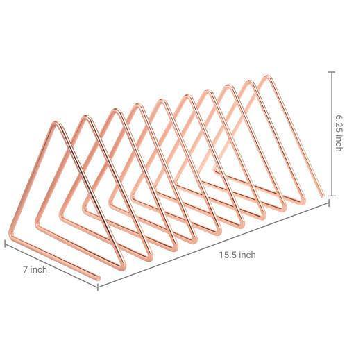 9-Slot Rose Gold Plated Metal Wire Mail/File Sorter - MyGift