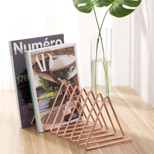 9-Slot Rose Gold Plated Metal Wire Mail/File Sorter - MyGift
